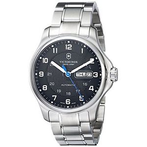Victorinox Men's 241591 Officers Analog Display Swiss Automatic Silver-Tone Watc
