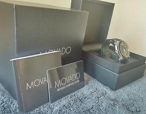 Movado Swiss Men's 'Master' Automatic Black Dial Rubber Strap Watch 0606295