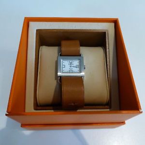 Ladies Hermès Barenia Tan Leather Stainless Swiss Watch (BA1.210)