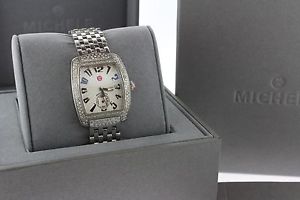 Michele Mini Urban Silver Diamond Watch & Upgraded Diamond Band MW02A01A2001