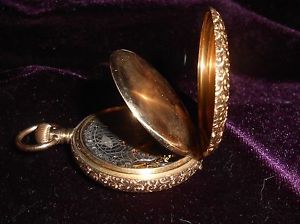 WALTHAM ESTATE 14KT GOLD POCKET WATCH 15 JEWELS 57.50 GR ORNATE DBL HUNTER 1894