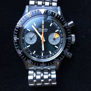 Vintage Nivada Chronograph Grenchen Chronomaster Aviator Sea Diver T Valjoux 23