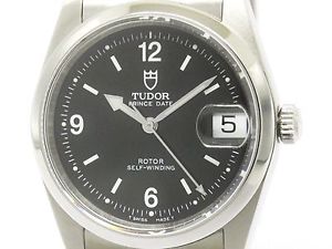 Polished TUDOR Prince Date Steel Automatic Mens Watch 74000N (BF105839)