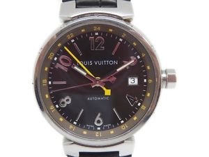 Louis Vuitton Q1131  SS/Leather Men’s Wrist Watches Tambour GMT Y2093887