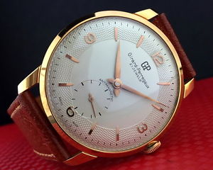 GIRARD PERREGAUX OVERSIZED 18k Gold Plated MEN'S WATCH from 1950's