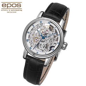 SWISS Epos Luxury Men Ultra-thin Mechanical Hand Winding Leather Wrist Watch