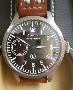 Azimuth Swiss Made Watch Jagdbomber Mechanical Pilot Watch WWII. Free Shipping