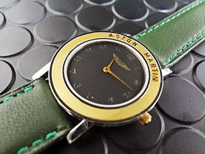 NOS Vintage Aston Martin Watch F.PIGUET951 Movement 18K Bezel Calfskin Strap
