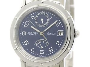 Polished HERMES Clipper Power Reserve Steel Automatic Watch CL5.710 (BF109411)