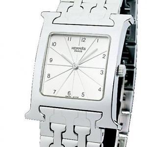 Pre-Owned HERMES All Stainless Steel Silver Dial Men's H Wristwatch HH1.510, MR