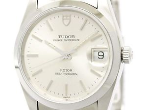 Polished TUDOR Prince Oyster Date Steel Automatic Mens Watch 74000N (BF107958)