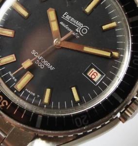 vintage divers watch eberhard scafograf 300 +Bracelet
