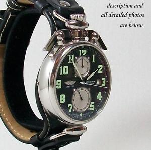 VINTAGE RUSSIAN BURAN POLJOT STURMANSKIE MILITARY PILOT BULLHEAD CHRONOGRAPH