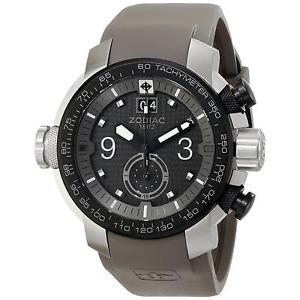 ZODIAC MEN'S 50MM GREY RUBBER BAND STEEL CASE SWISS QUARTZ WATCH ZO8525