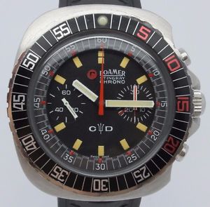 VINTAGE Roamer Stingray Chrono Chronograph 42mm Divers Mens Watch Valjoux CLEAN
