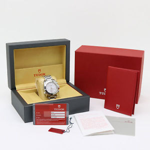Tudor Aeronaut GMT 20200 Automatic 41mm SS Bracelet Watch W/Box White Silver