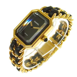 Authentic CHANEL Vintage Premiere Wristwatch Gold Quartz Swiss Made #M G02473