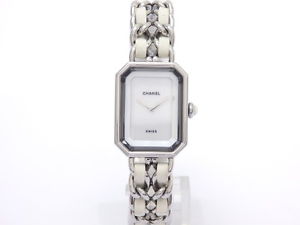 CHANEL Premiere Ref H1639 SS Quartz Women's Watch Used White Leather