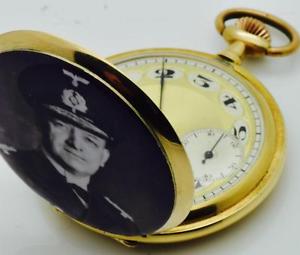 WWII German Generals award Glashutte A1 GRADE CHRONOMETER 14k gold&enamel watch.