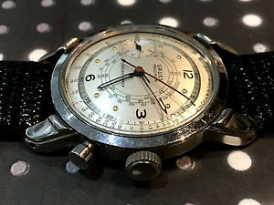 Vintage Gruen Chrono timer Watch Chronograph Doctor's Watch Art Deco Stainless S