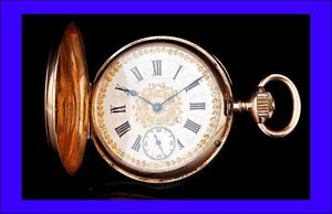Antique  Hughenin & Fils Geneva Solid 18K Gold Pocket Watch. Switzerland, 1880