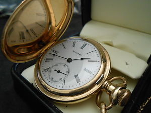 Waltham 1890 Sub-Dial 10K Solid Gold 6S 15J Pocket Watch w/ 5.6g 10K Chain