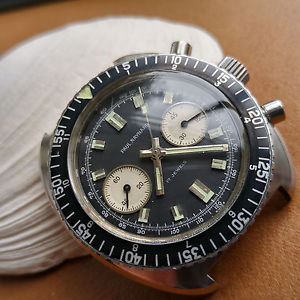 Vintage Paul Raynard Two Register Diver Chronograph w/Heavy Duty All SS Case