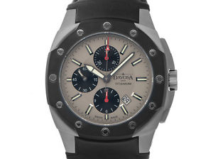 Davosa Titan PVD Chronograph Automatik Armband Leder 48x46mm