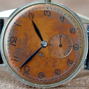CORTEBERT ANTI-MAGNETIC STAINLESS STEEL Cal 663 15 JEWEL COPPER DIAL W/ PATINA