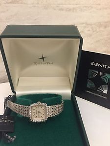 ZENITH OROLOGIO IN ORO BIANCO CON BRILLANTI ANNI '70