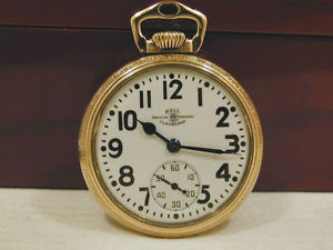 16s 23J Ball Hamilton 998E Railroad RR Elinvar Pocket Watch