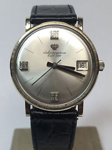 Jules Jurgensen Vintage 14k White Gold Diamond Analog Wristwatch Rare est. 1740