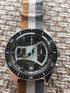 VINTAGE RARE YEMA SOUS MARINE DIVERS WATCH ORIGINAL MINT CONDITION VALJOUX 7734