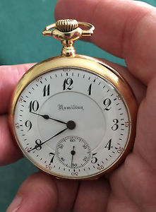 HAMILTON 950 Pocket Watch 23j 14k Gold Case Circa 1909 from 1st Production Run