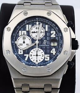 AUDEMARS PIGUET ROYAL OAK OFFSHORE TITANIUM CHRONO BLUE B&P 25721TI.OO.1000TI.04
