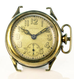 Very Rare WW1 Military Gold Canteen Trench Watch By American Waltham