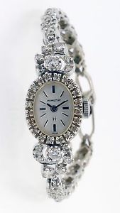Vintage 1960s Lady's Hamilton Cocktail Watch - 14k White Gold with Diamonds