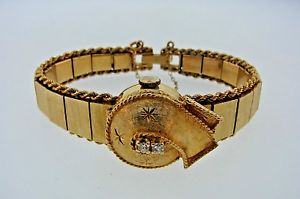 WOW 14k Yellow Gold, Mother of Pearl & Diamond Bracelet Watch Geneva 17 JewelS