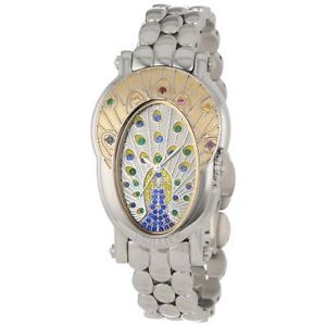 Brillier Women's 18-04 Royal Plume Peacock Inspired Swiss Gemstones Watch