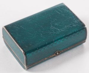 JUVENIA GUILLOCHE ENAMEL STERLING SIVER BOX with WATCH
