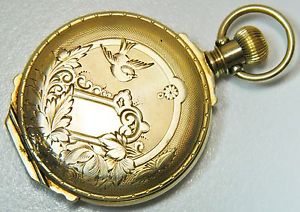Very Rare -only 100pc.- Illinois 14K Gold Hunter Box Hinge Pocket Watch Working