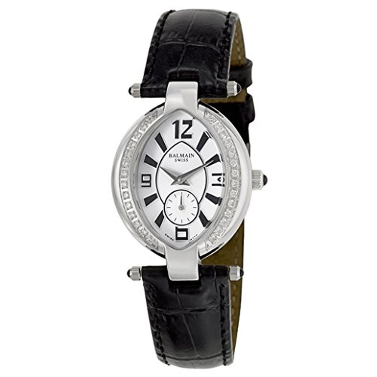 Balmain B37353226 Womens White Dial Quartz Watch with Leather Strap