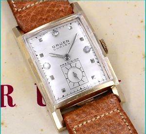 Vintage GRUEN CURVEX 14KYG cal.440 Hand wound 1950 Watch Japan