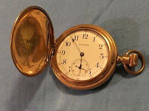 1872 Waltham Pocket Watch 14k Gold Plated 11J (61.8 Grams)