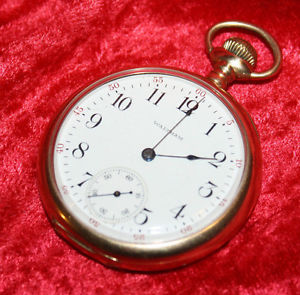 14k Gold 1901 17j Waltham Riverside S16 Open Face Pocket Watch