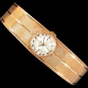 1960's DUWARD SPANISH / SWISS Vintage Ladies Retro Bracelet Watch - 18K Gold