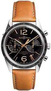 BR-126-FLYBACK-GMT | BELL & ROSS VINTAGE | BRAND NEW GMT & FLYBACK MENS WATCH