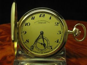 A. LANGE & SÖHNE DEUT. UHRENFABRIKATION OLIW 14kt 585 GOLD SAVONETTE TASCHENUHR