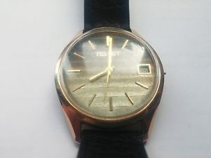 VINTAGE 14k SOLID ROSE GOLD (POLET) USSR/SOVIET POLJOT AUTOMATIC MENS WATCH !