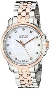 Bulova 65R164 Accu Swiss Womens Diamond Two Tone Watch